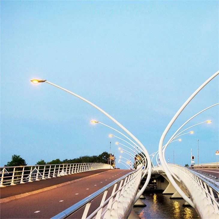 Die-cast Aluminum Curved Street Light Pole