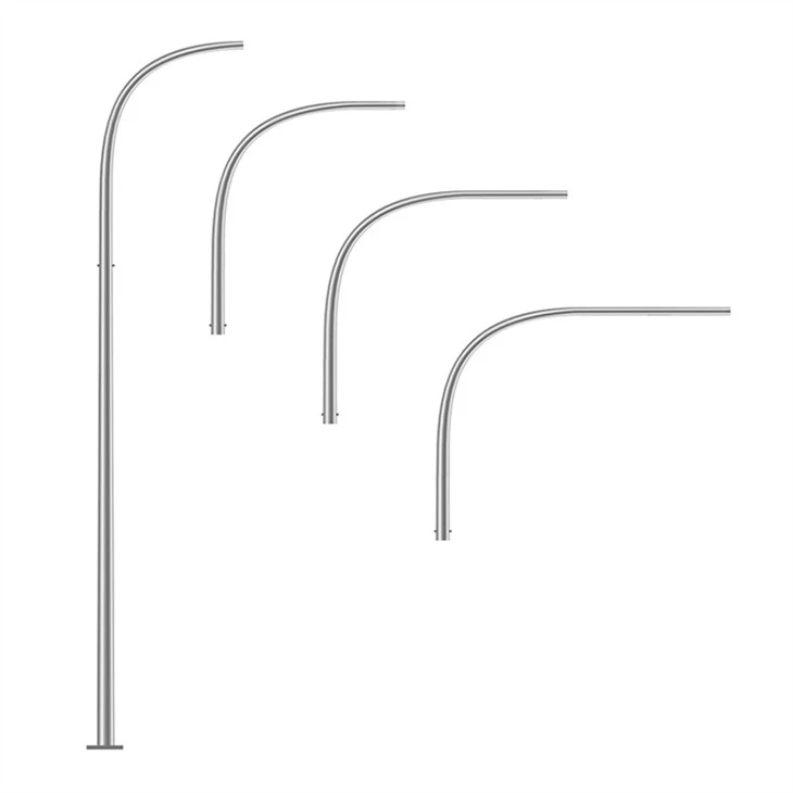 220V Voltage And IP65 Protection Level Single Arm Street Light Pole